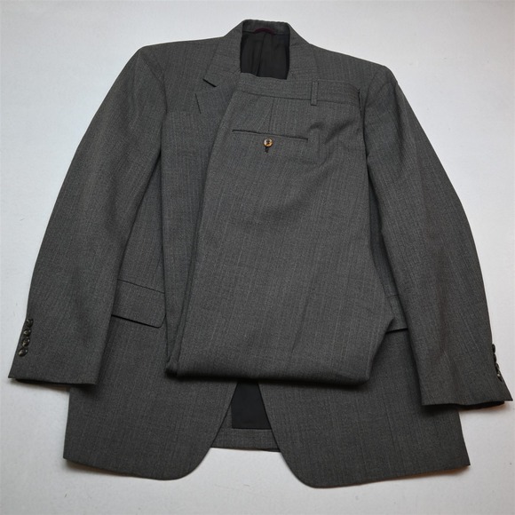 Vtg USA Hart Marx 42R 36x30 Brown Striped Heritage Wool Mens Jacket Pants Suit